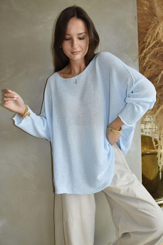 Conrad Slouch Cotton Knit Ice Blue /20